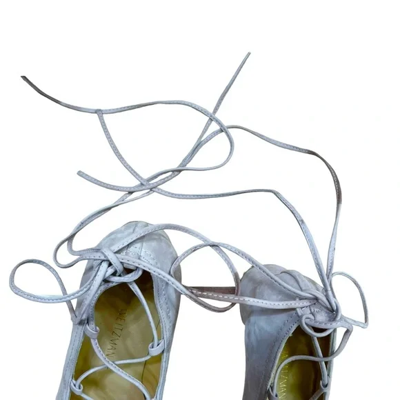 Stuart Weitzman Cordon Lace Up Suede Pumps - Picture 9 of 11